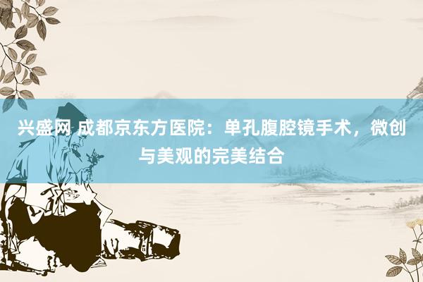兴盛网 成都京东方医院：单孔腹腔镜手术，微创与美观的完美结合